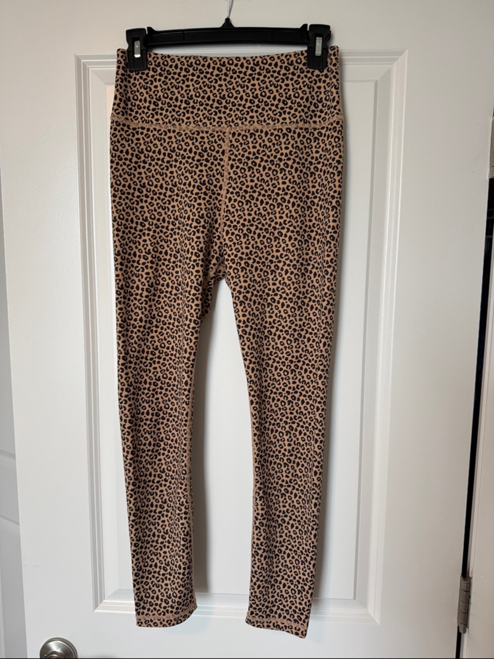Leopard Print High-Rise Leggings - Tan/Black
